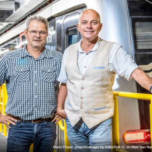 Mario Pieper (VolkerRail) en Marc van Nassau (GVB)
